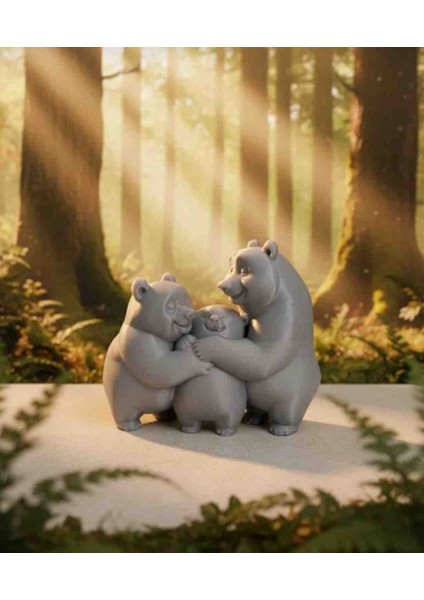 Ev Hediyesi Sevimli Ayı Ailesi Dekoratif Obje Biblo