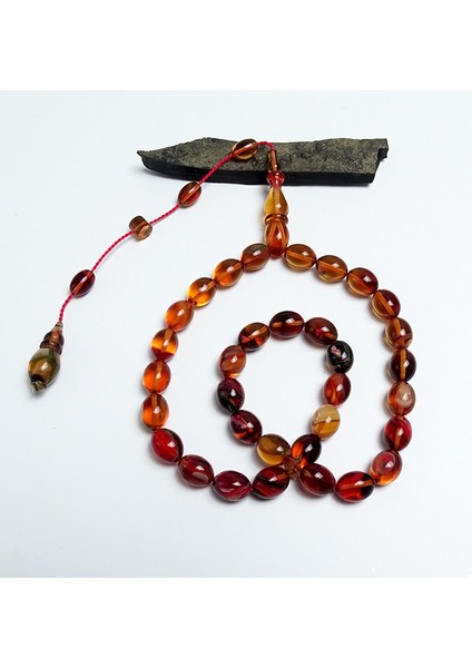 Renk Süzmesi Sistemli Ateş Kehribarı Tesbih