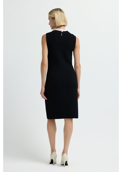 Garnili Kolsuz Triko Elbise Siyah 12445596000
