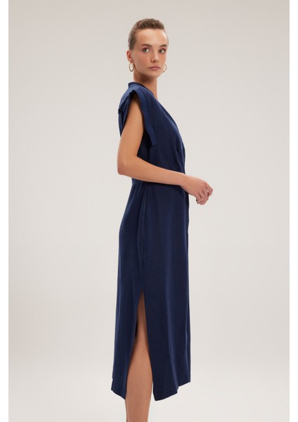 Bağlama Detaylı Elbise Lacivert 12443843000 fırsatları