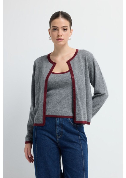 Biye Detaylı Triko Kazak Antrasit 13445371000