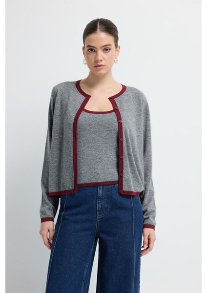 Biye Detaylı Triko Kazak Antrasit 13445371000 fırsatları