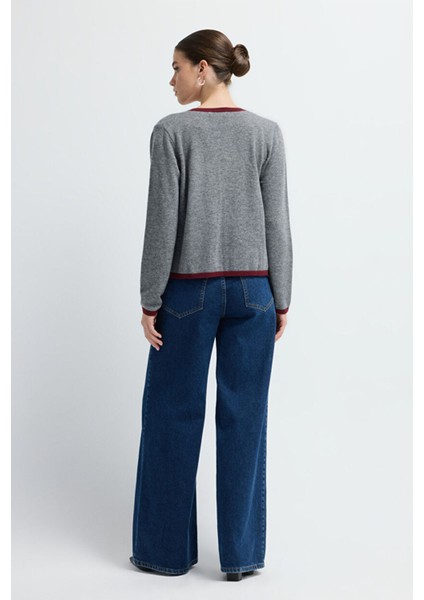 Biye Detaylı Triko Kazak Antrasit 13445371000 indirimleri