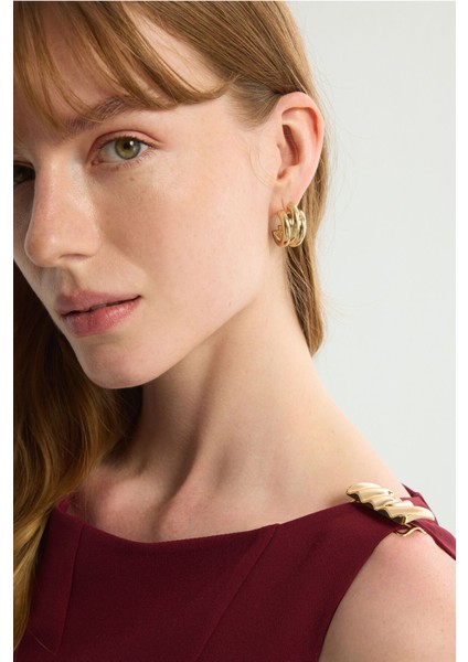 Gabardin Toka Detaylı Elbise Bordo 124L9675000 fiyatları