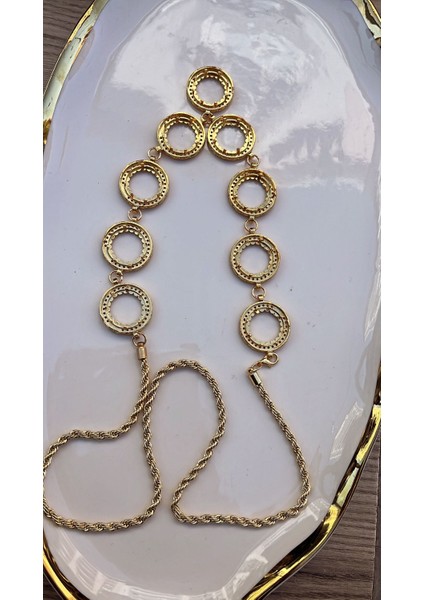 🧿 9'lu Altın Kaplama Çeyrek Altın Koymalı Nazar Boncuklu Kolye 🧿