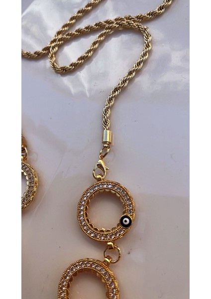 🧿 9'lu Altın Kaplama Çeyrek Altın Koymalı Nazar Boncuklu Kolye 🧿 modelleri