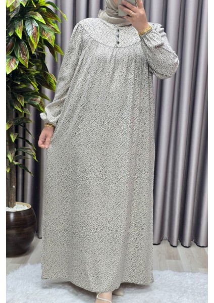 Kadın Tesettür Giyim Büyük Beden Çıtır Desen Tam Robalı Elbise