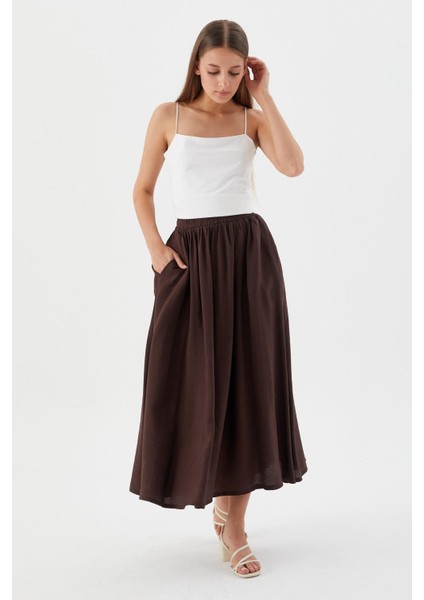 Beli Lastikli Balon Etek Kahve