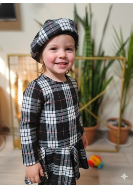 Kız Çocuk Kısa Elbise Şapka Takım Oduncu Kışlık Dar Kalıp Esnek Değil Siyah fiyatları