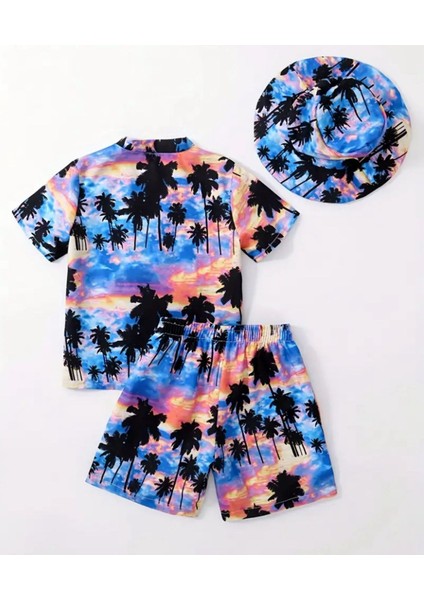 Erkek Çocuk Mayo Üst-Gömlek Şapka Deniz Şortu Plaj Takımı indirimleri