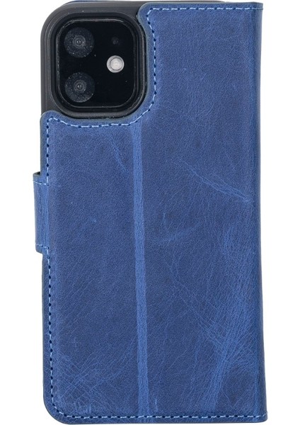 Apple iPhone 12 Mini Uyumlu Deri Cüzdanlı Kılıf G21 Mavi fırsatları