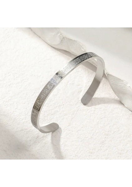 Ayetel Kürsi Bileklik Gümüş Paslanmaz Çelik Ayarlanabilir Bileklik modelleri