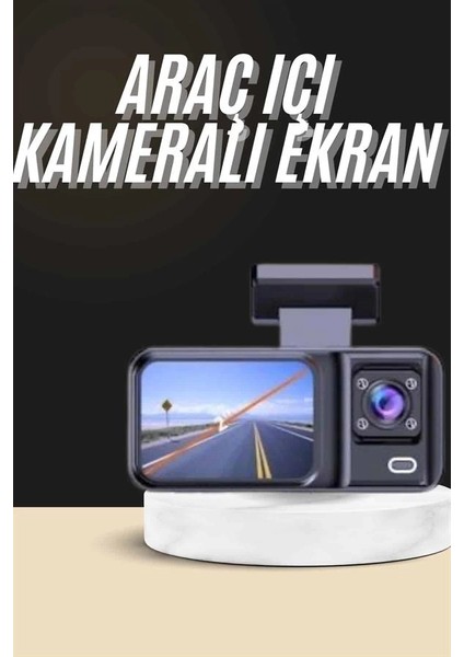 1080P Sürüş Kaydedici 2 Inç Araç Araba Ön Iç Arka Dvr IPS Ekran fiyatları