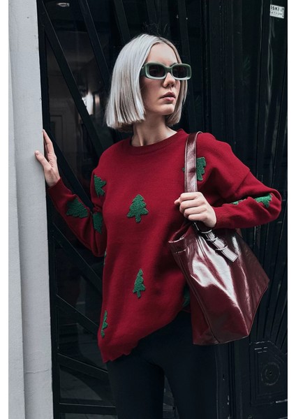 Kadın Nakış Detaylı Triko Kazak T3155