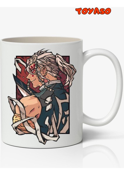 Demon Slayer Iblis Keser Uzui Tengen Anime Temalı Beyaz Kupa Bardak Sevgiliye Arkadaşa Hediye