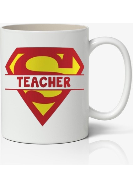 Süper Öğretmen Ingilizce Öğretmeni Öğretmenler Günü Hediyesi Baskılı Beyaz Kupa Bardak