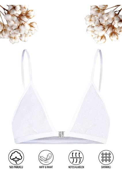 Özkan 0923 Kız Çocuk %95 Pamuklu Süprem Likralı Esnek Rahat Kapsız Pedsiz Alıştırma Sütyeni Ince Askılı Yarım Atlet Büstiyer