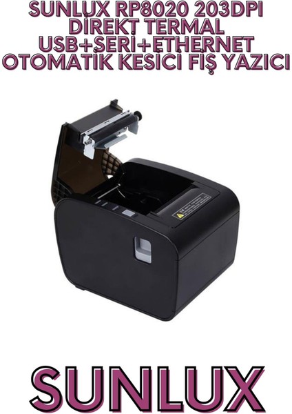 RP8020 203DPI Direkt Termal Usb+Seri+Ethernet Otomatik Kes indirimleri