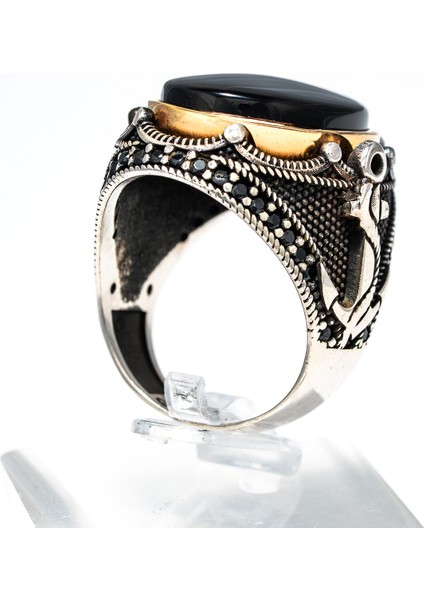 Modern Tasarım Kırmızı Doğal Taşlı Saf 925 Ayar Gümüş Erkek Yüzük modelleri