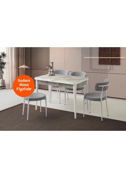 Rambla Ortadan Açılır Büyüyen Yemek Masası Mermer Desenli 80X130CM modelleri