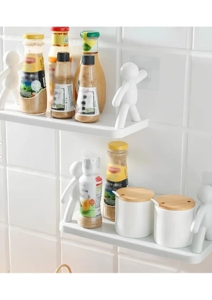 Insan Figürlü Yapışkanlı Çok Amaçlı Duvar Rafı fırsatları