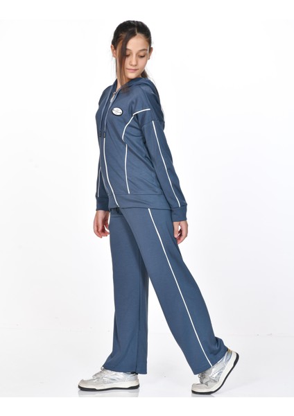 Liora Kapüşonlu Kız Çocuk Eşofman Takımı Mavi modelleri