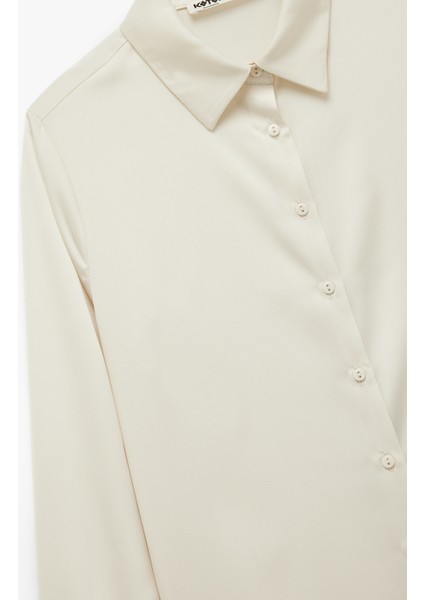 Uzun Kollu Düğmeli Klasik Yaka Saten Gömlek indirimleri