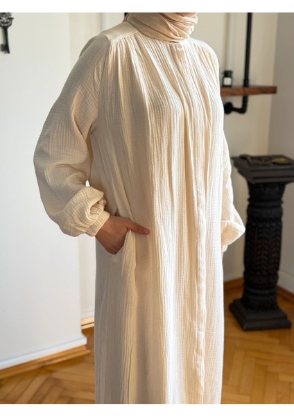 Tam Boy Düğmeli Müslin Ferace 5102 fırsatları