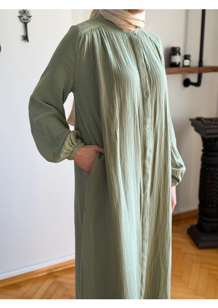 Tam Boy Düğmeli Müslin Ferace 5102 fırsatları