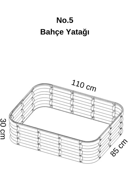Modüler Yükseltilmiş Bahçe Yatağı Yükseltilmiş Sebze Yatağı No:5 (110X85) Gri