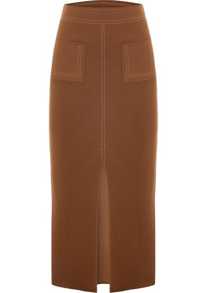 Yüksek Bel Düz Form Triko Etek 26W30825