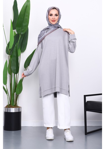 Gri Bisiklet Yaka Modal Tunik fiyatları