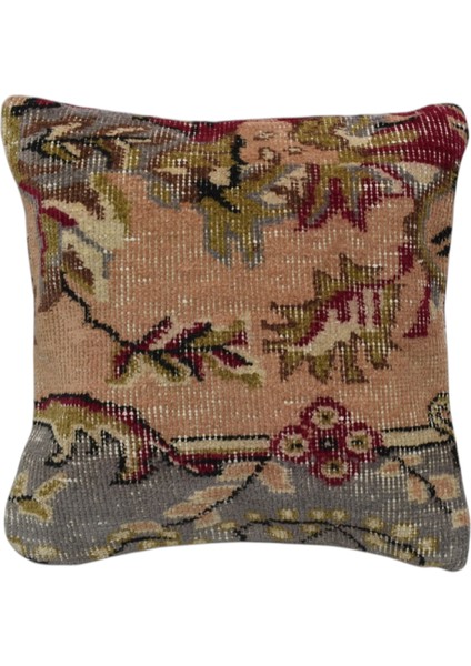 Vintage El Dokuma Dekoratif Halı Kırlent Yastık Kılıfı 6542