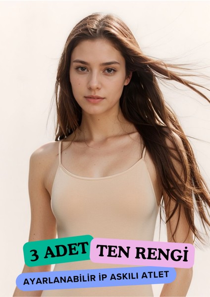 %92 Pamuklu & %8 Elastan Ayarlanabilir Askılı Atlet 3 Adet Ekonomik Paket LL.23.ILK06.001