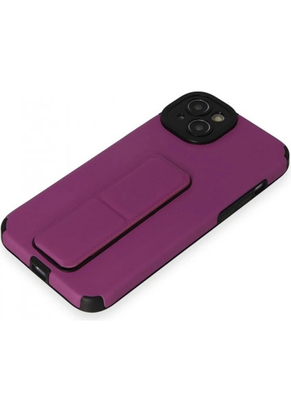 iPhone 14 Plus Kılıf Mega Standlı Silikon - Mor (K95) fırsatları