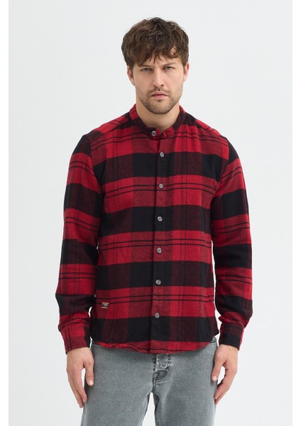 Regular Fit Flanel Flam Dokulu Cepsiz Hakim Yaka Erkek Gömlek fiyatları