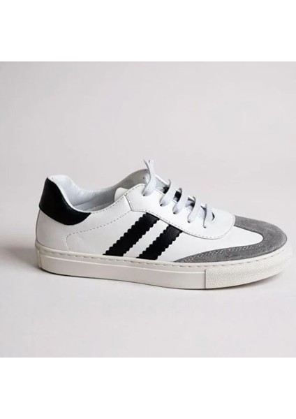 Beyaz Hakiki Deri Bağcıklı Kadın Günlük Sneaker