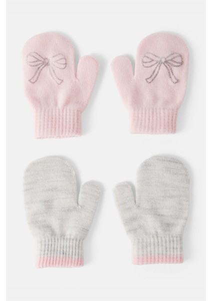 Kız Çocuk Desenli 2li Eldiven