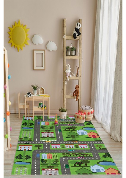 Yeni Desen Yıkanabilir Kaymaz Tabanlı Bohem Tarz Dijital Baskı Salon Halısı, Yumuşak Dokulu Lüks Halı Modeli ve 40 x 60 Yeşil Renk Dikdörtgen Halı