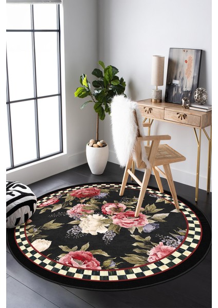 Yeni Desen Yıkanabilir Kaymaz Tabanlı Bohem Tarz Dijital Baskı Salon Halısı, Yumuşak Dokulu Lüks Halı Modeli ve 50 x 50 Çok Renkli Renk Yuvarlak Halı