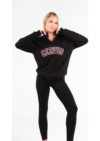 Vela Fermuar Yaka 3 Iplik Içi Polarlı Şardonlu Oversize Sweatshirt modelleri