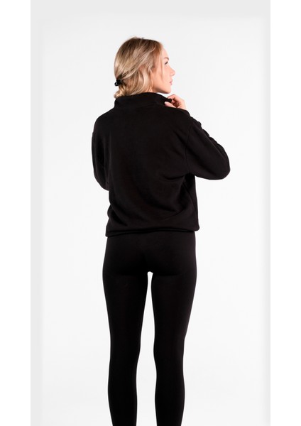 Vela Fermuar Yaka 3 Iplik Içi Polarlı Şardonlu Oversize Sweatshirt fırsatları