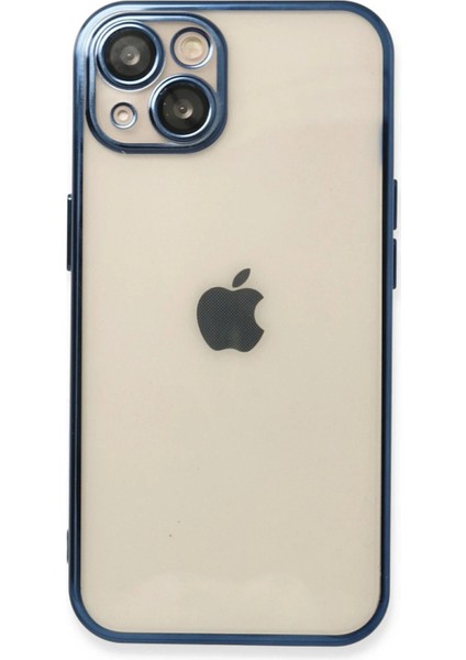 iPhone 13 Kılıf Lensli Silikon - Mavi - MRS3404-9838