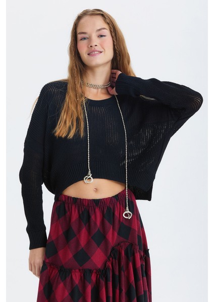 Salaş Triko Basic Bohem Kazak Siyah modelleri