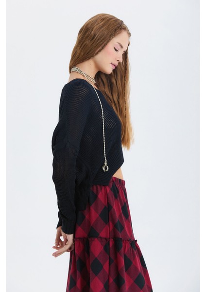 Salaş Triko Basic Bohem Kazak Siyah fırsatları