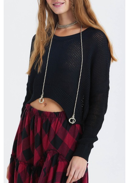 Salaş Triko Basic Bohem Kazak Siyah