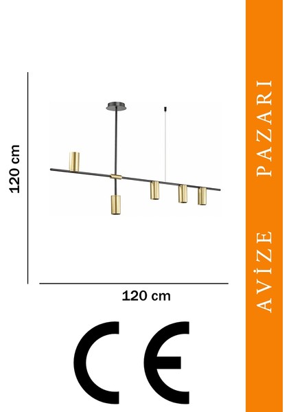 Portugal 5'li Spotlu Sarkıt Led Avize 120 Cm 25 Watt indirimleri