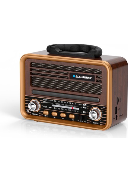 R85 Nostaljik Bluetooth Radyo Type-C Şarjlı Tws Dual Bağlantı Fm/am/sw Kahverengi