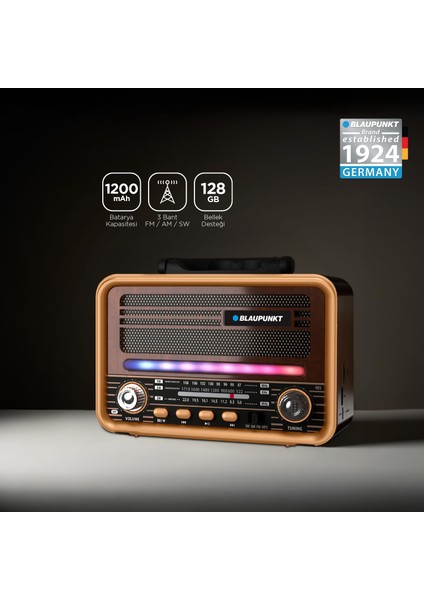 R85 Nostaljik Bluetooth Radyo Type-C Şarjlı Tws Dual Bağlantı Fm/am/sw Kahverengi modelleri