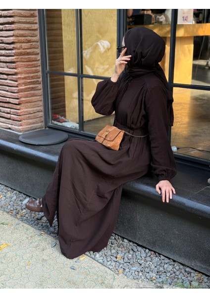 Tam Boy Düğmeli Müslin Ferace 5102 fiyatları